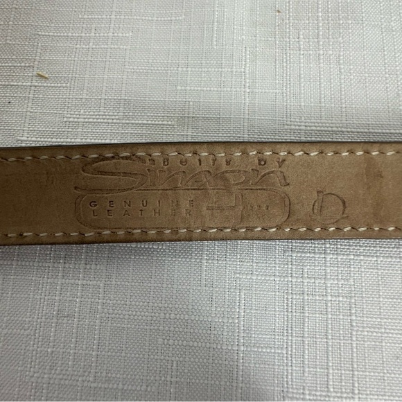 Vintage B.B. Simon Brown Alligator Print Leather Belt size Large - Picture 13 of 15